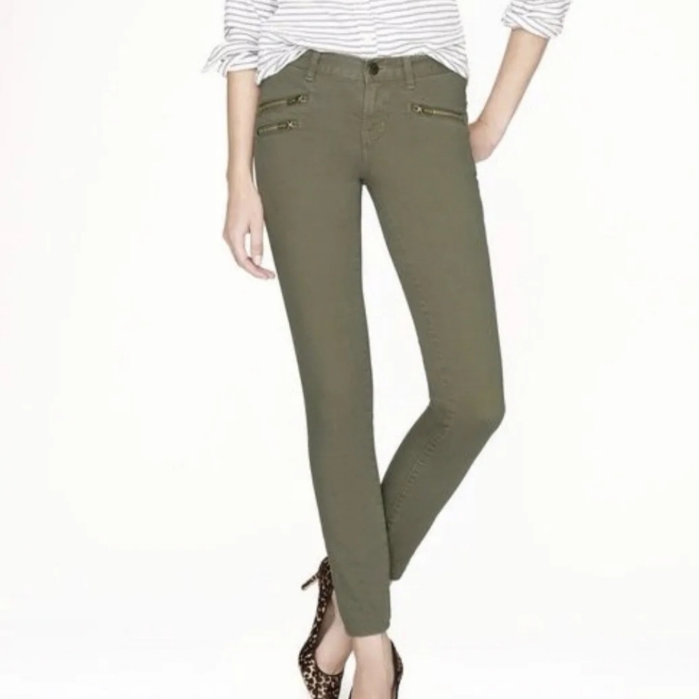 J. Crew Toothpick Ankle Jeans Olive Green 31 Waist
